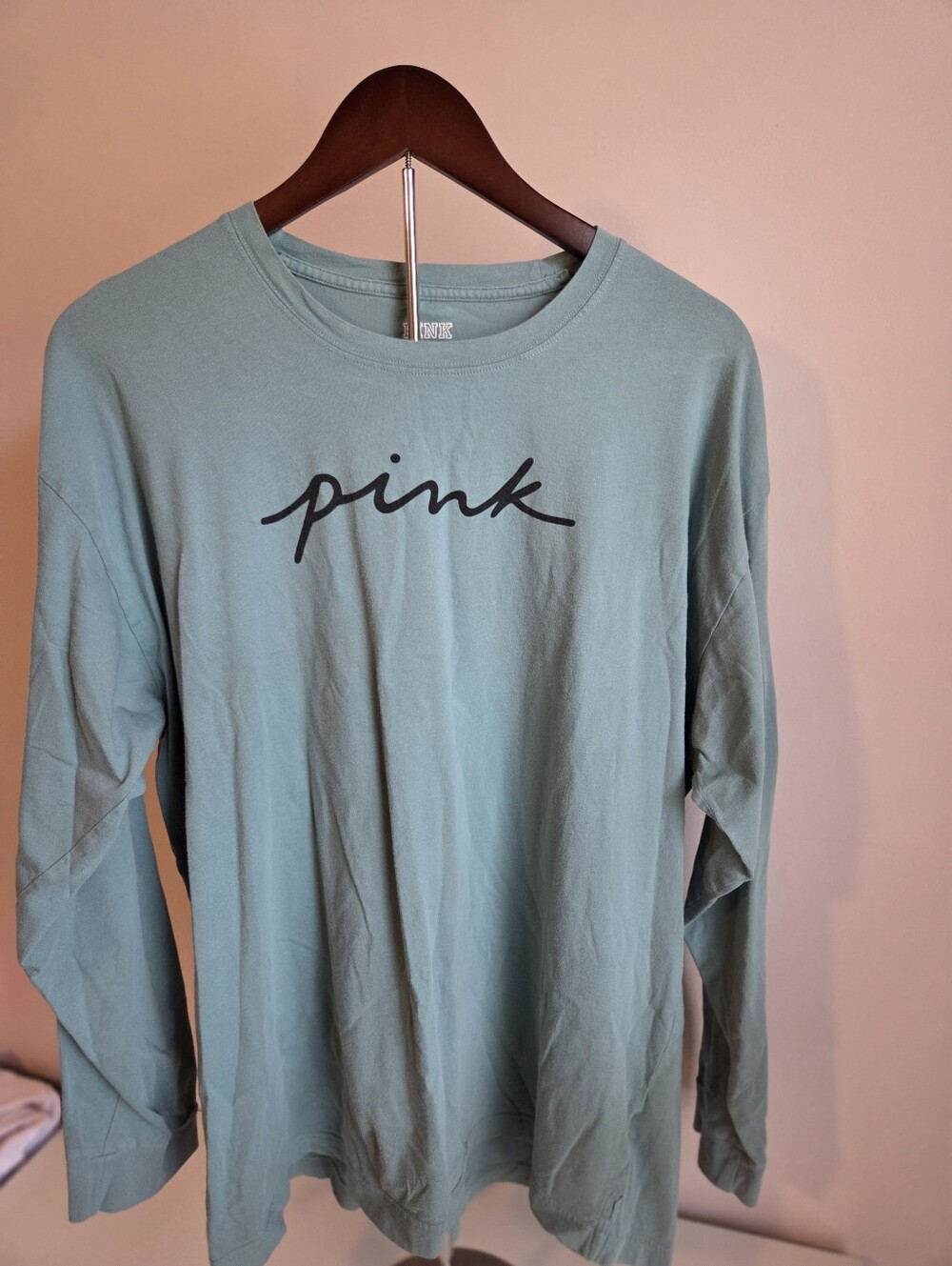 PINK Victoria's Secret Seafoam Green Long-Sleeve Tee
